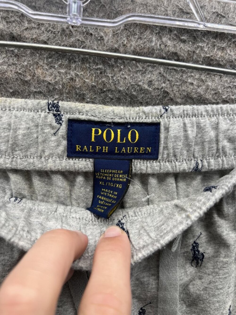 Polo Ralph Lauren Pajama Pants Mens XL Gray Jersey Knit Logo Sleepwear Joggers - Picture 2 of 12